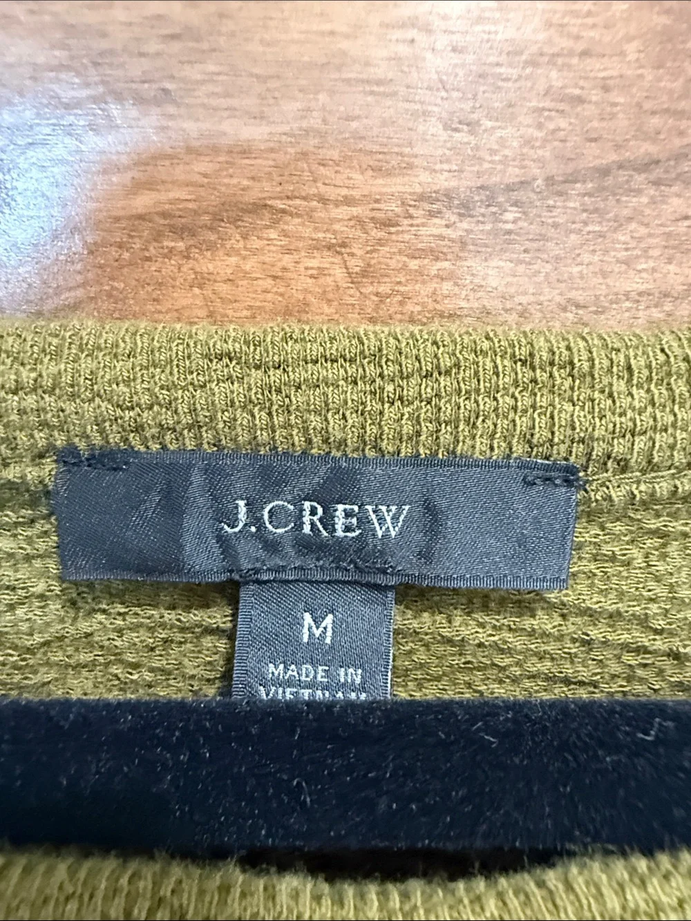J. Crew Olive Textured Long Sleeve Top Size Medium